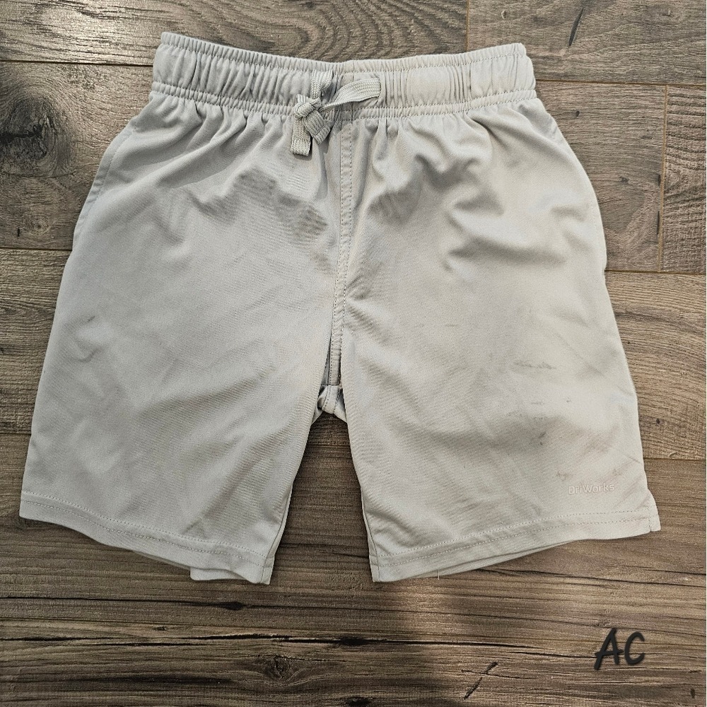 Kids sz M 8 Gray DriWorks‎ Mesh Athletic Shorts Drawstring Pockets Summer School